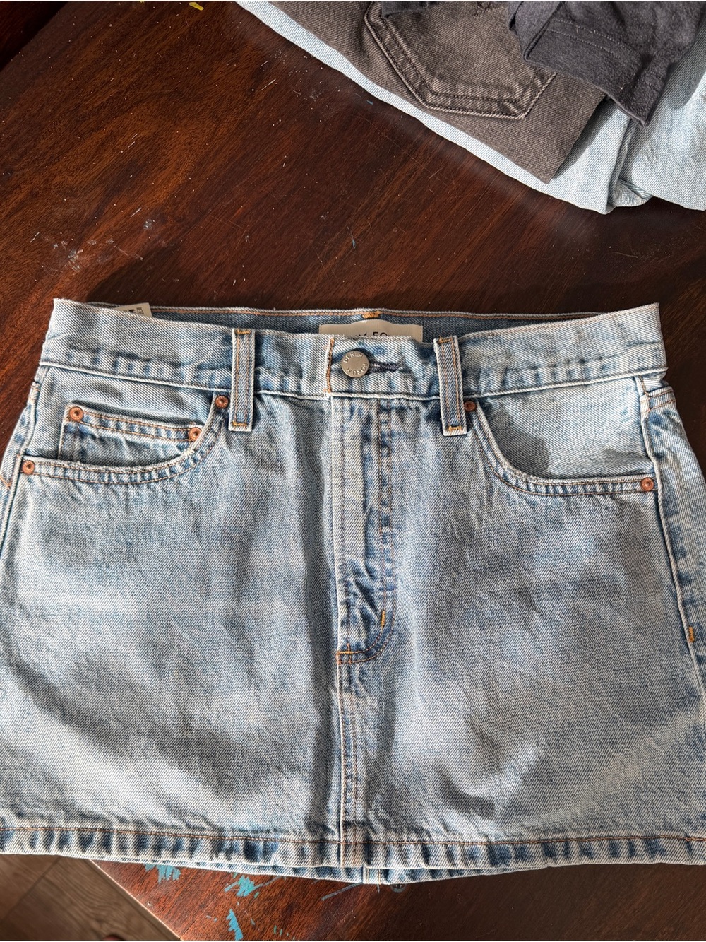 Denim Forum Light Blue Mini Denim Skirt